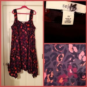 Sejour black and red handkerchief dress